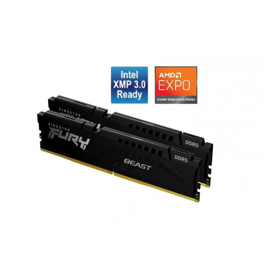 DDR5 32GB 6000MHz CL30 KIT (2x16GB) Kingston Fury Beast EXPO 1,1V črna (KF560C30BBEK2-32)