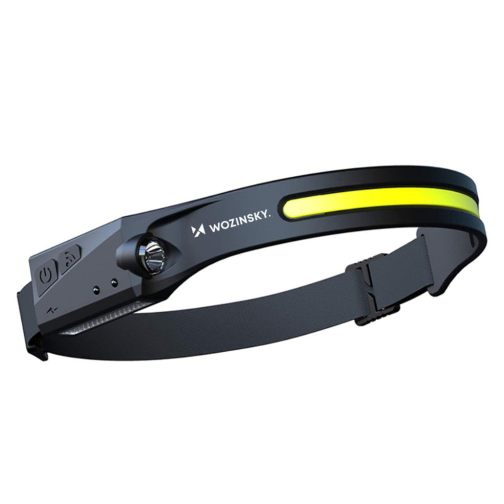 Naglavna svetilka Wozinsky WLC-1200 350lm CREE LED IPX4 z senzorjem gibanja črna (WLC-1200)