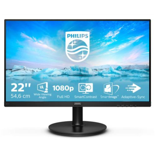 Monitor Philips 54,6 cm (21,5") 221V8A 1920x1080 75Hz IPS 4ms VGA HDMI Zvočniki  3H srGB V-Line