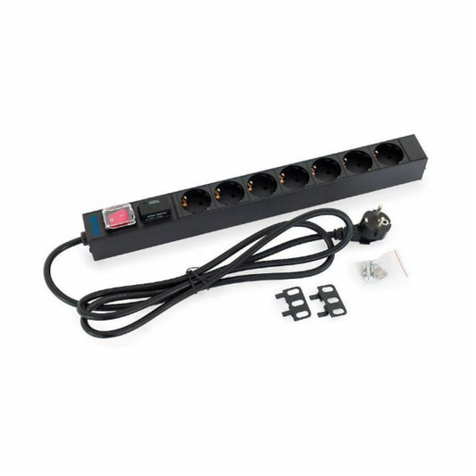 Prenapetostna zaščita Triton 2,00m 1xDIN49441 7x230V ALU rack 1U 19" stikalo (RAB-PD-X12-A1)