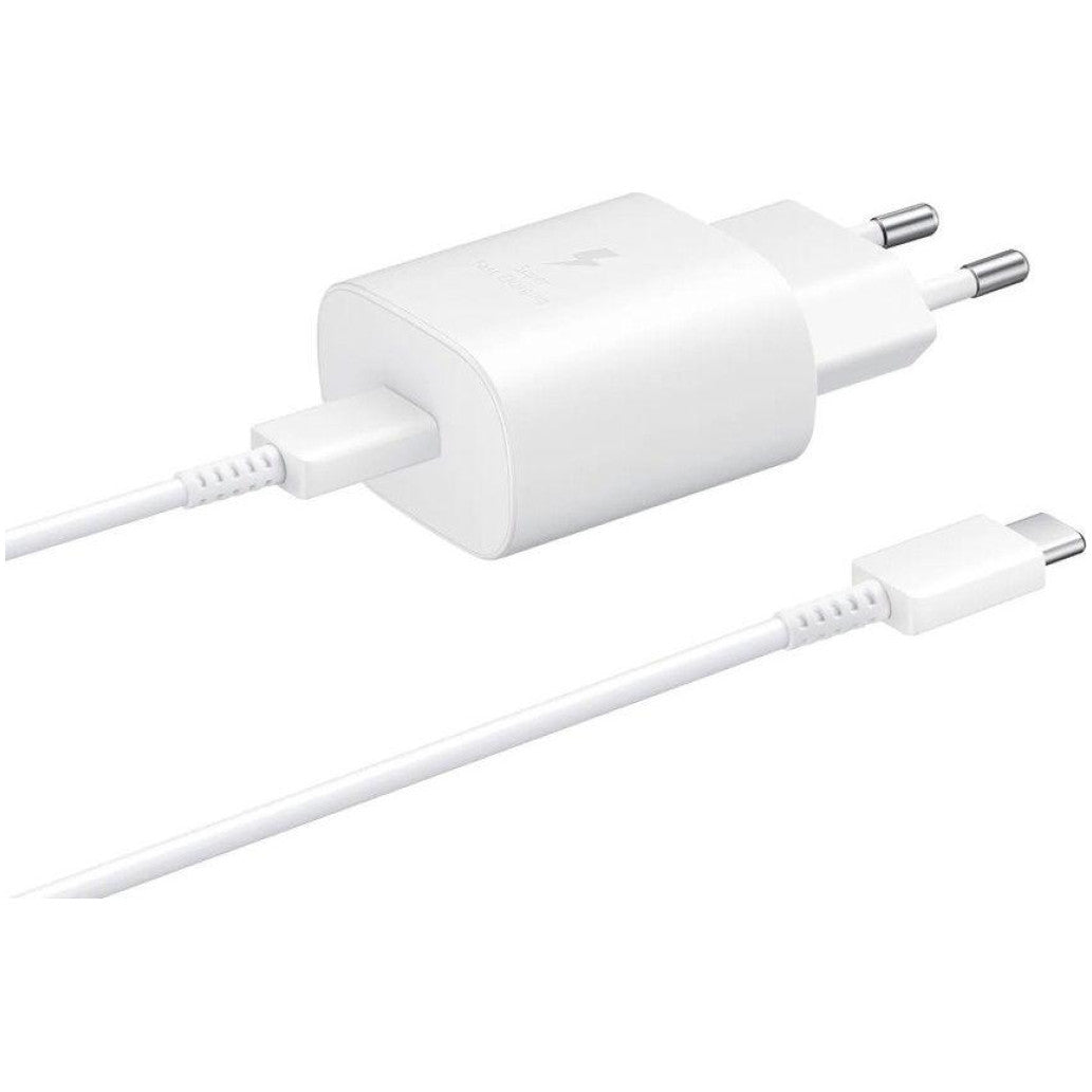 Hišni polnilec Samsung 25W EP-TA800 220V => USB-C + kabel USB-C 1m bel (EP-TA800XWEGWW)