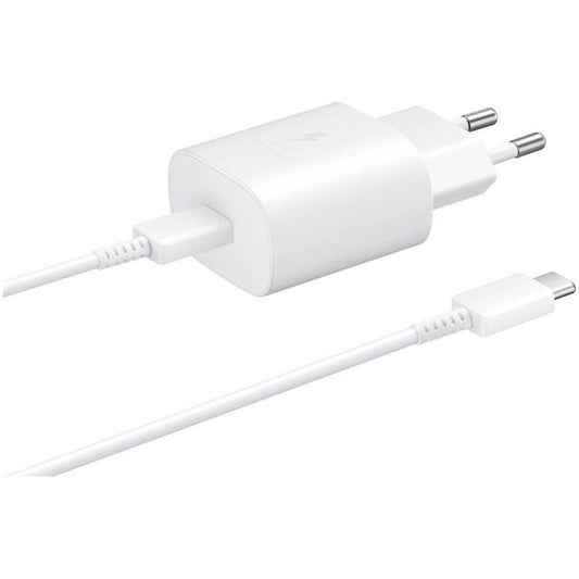 Hišni polnilec Samsung 25W EP-TA800 220V => USB-C + kabel USB-C 1m bel (EP-TA800XWEGWW)