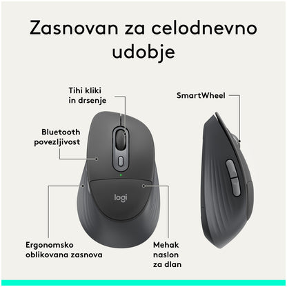 Miš Bluetooth Logitech Signature Comfort Plus M850 L velikost grafitna (910-007715)