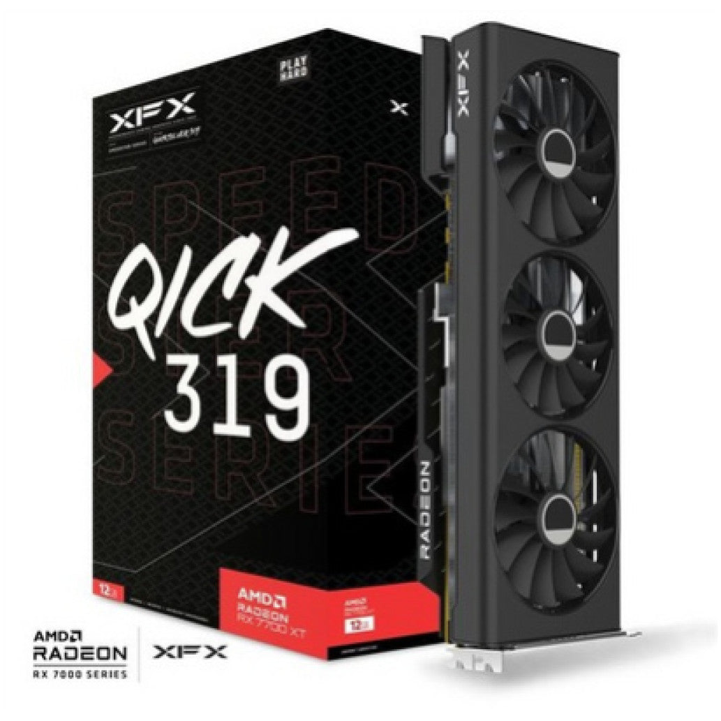 Grafična kartica AMD RX 7700XT XFX Speedster QICK 319 - 12GB GDDR6  | 3xDisplayport 2.1 1xHDMI 2.1 (RX-77TQICKB9)