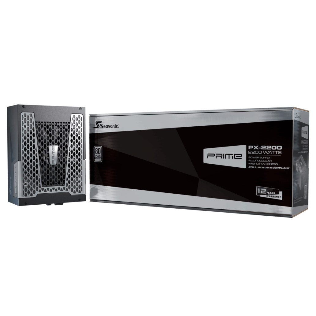 Napajalnik - 2200W Seasonic Prime PX 80Plus Platinum 92% ATX 3.1 (Gen5) Modular 135mm črna (PRIME-PX-2200-ATX30)
