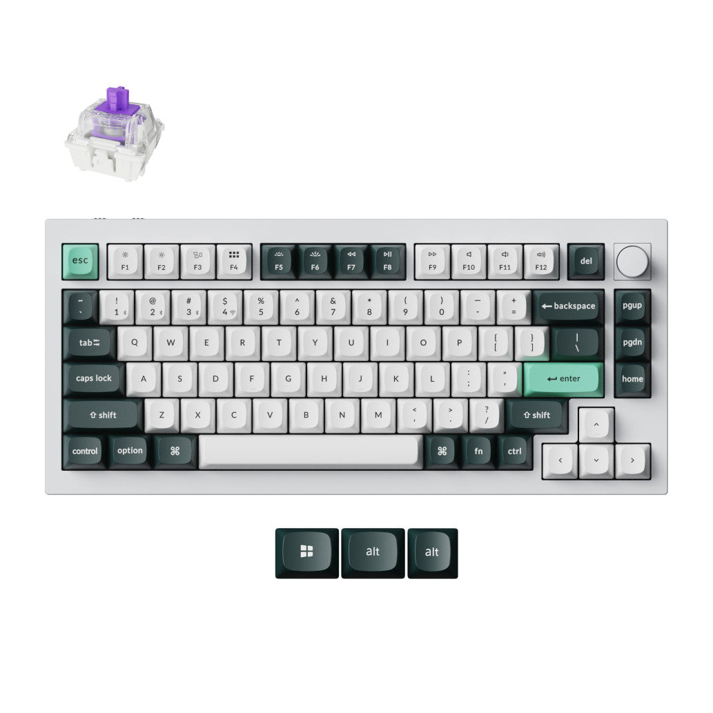 Mehanska Tipkovnica brezžična Keychron Q1 HE QMK UK | bela RGB (Nebula magnetic switch) (Q1H-P1-UK)