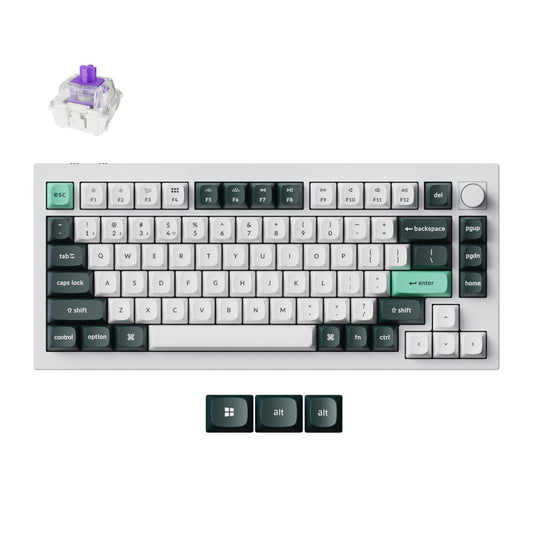Mehanska Tipkovnica brezžična Keychron Q1 HE QMK UK | bela RGB (Nebula magnetic switch) (Q1H-P1-UK)
