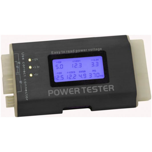 Napajalnik tester za napajalnike 24 pin z LED prikazovalnikom Delock