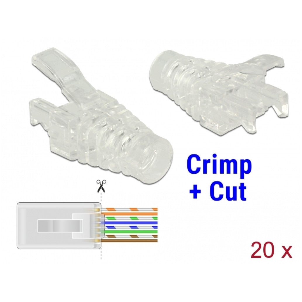 RJ45 protiprašna zaščita konektorja Crimp & Cut Delock (pak/20)