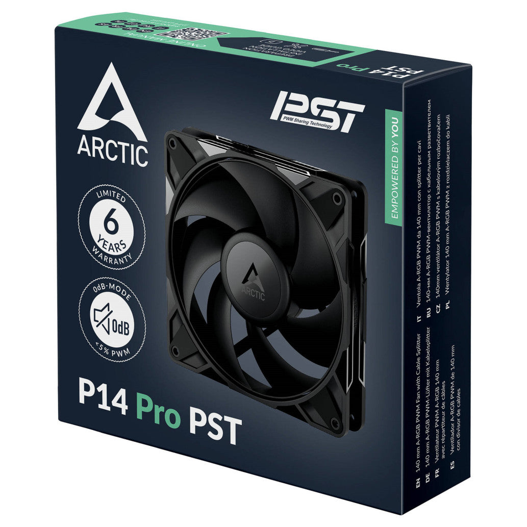 Ventilator Arctic P14 Pro PST PWM 140mm črna