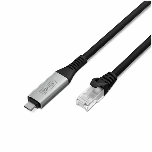 Kabel USB-C(m) => UTP Cat6a RJ45 2,00m 1Gb/s Digitus črn (AK-300601-020-S)