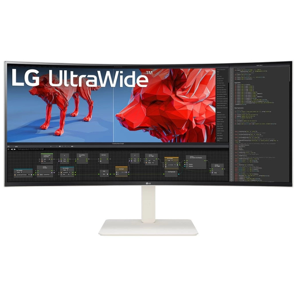 Monitor LG 96,5 cm (38,0") 38BR85QC-W 3840x1600 Curved 144Hz Nano-IPS 1ms 2xHDMI DisplayPort USB-C 90W 4xUSB3.0 USB-C-Out HAS Zvočniki 2x7W  DCI-P3-98% DynamicActionSync RJ45 KVM HDR600