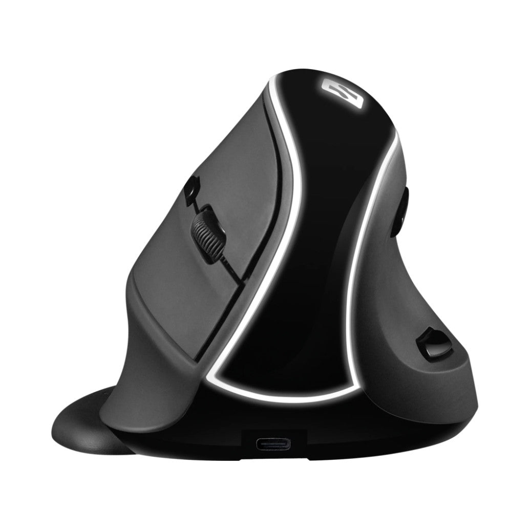 Miš brezžična ergonomska Sandberg Vertical polnilna 1600DPI 6 gumbov črna (630-13)