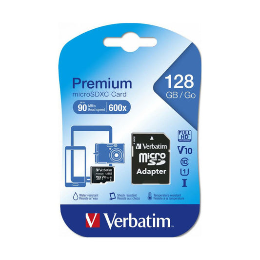 Spominska kartica microSDXC 128GB Verbatim Premium 90MB/s/U1 UHS-I +adapter (044085)