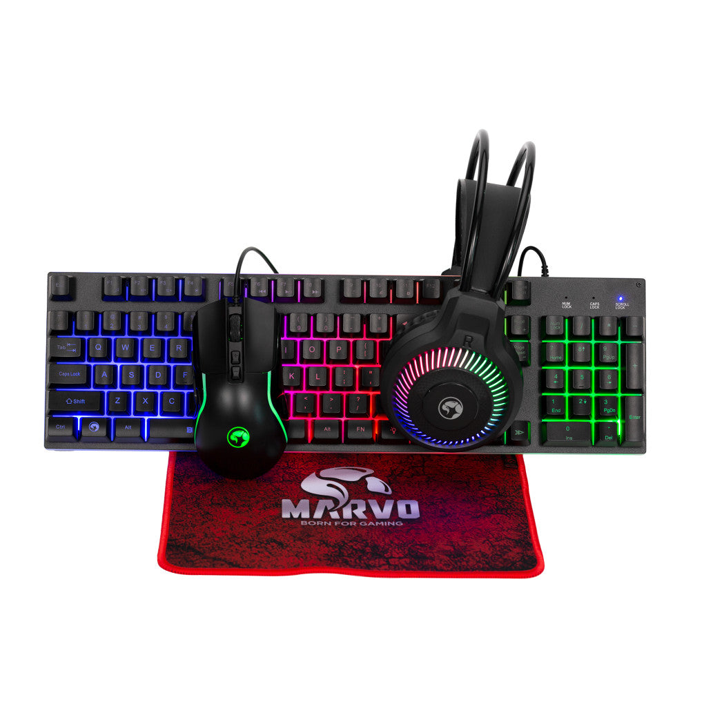 Tipkovnica in miš Marvo Žična gaming CM416 US/SLO črna SLO gravura ( miška, slušalke , podloga ) (CM416-EN)