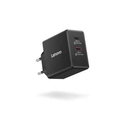 Hišni polnilec 100-240V => 2x USB-C 65W Lenovo Dual GaN + priložen USB-C kabel