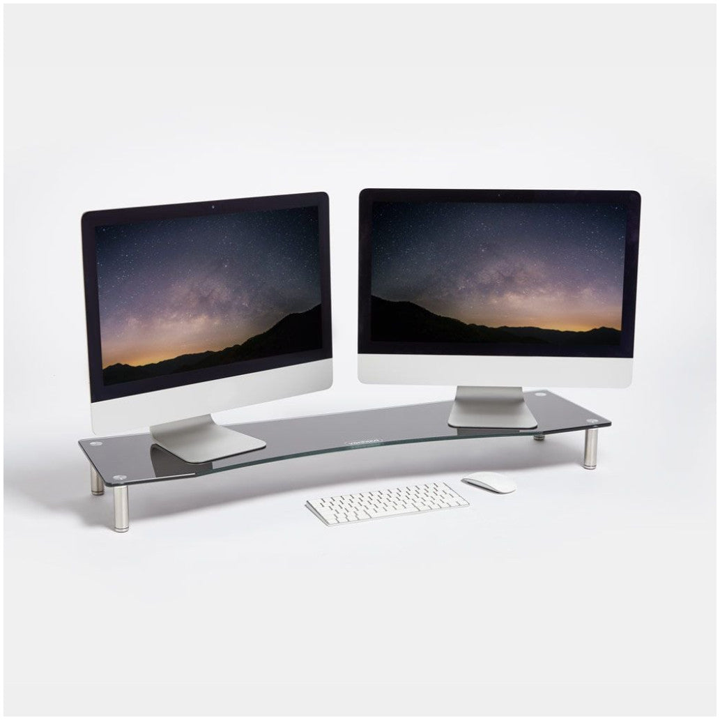 Nosilec namizni VonHaus za monitor steklen XL do 30kg črn