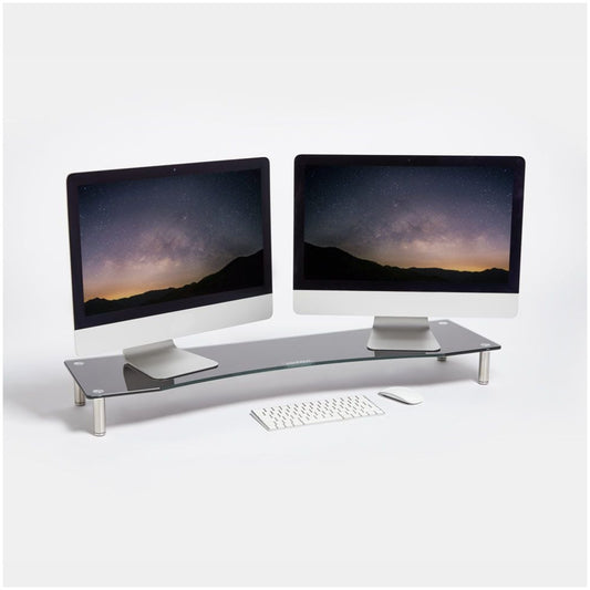Nosilec namizni VonHaus za monitor steklen XL do 30kg črn