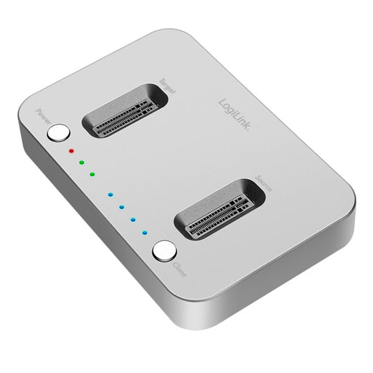 Čitalec diskov USB-C 3.2 Gen2 => 2x M Key 2230/2242/2260/2280 8TB/vhod Logilink Docking Station srebrna (QP0033)