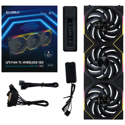 Ventilator Lian-Li UNI FAN TL Wireless 120mm črna ARGB (3 pack + kontroler)