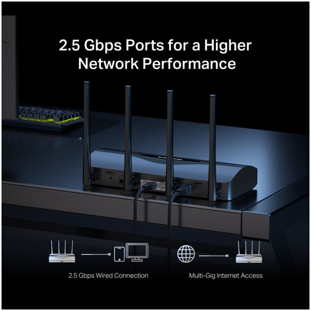 Usmerjevalnik brezžični MERCUSYS WiFi7 802.11be BE3600 3xLAN+WAN 4x antena (MR27BE)