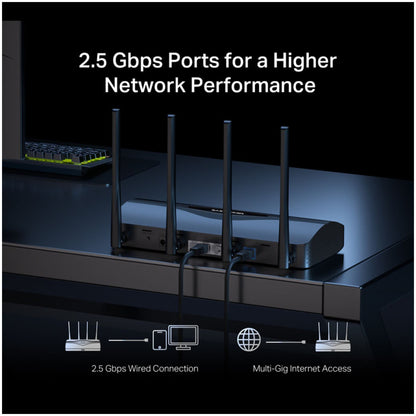 Usmerjevalnik brezžični MERCUSYS WiFi7 802.11be BE3600 3xLAN+WAN 4x antena (MR27BE)