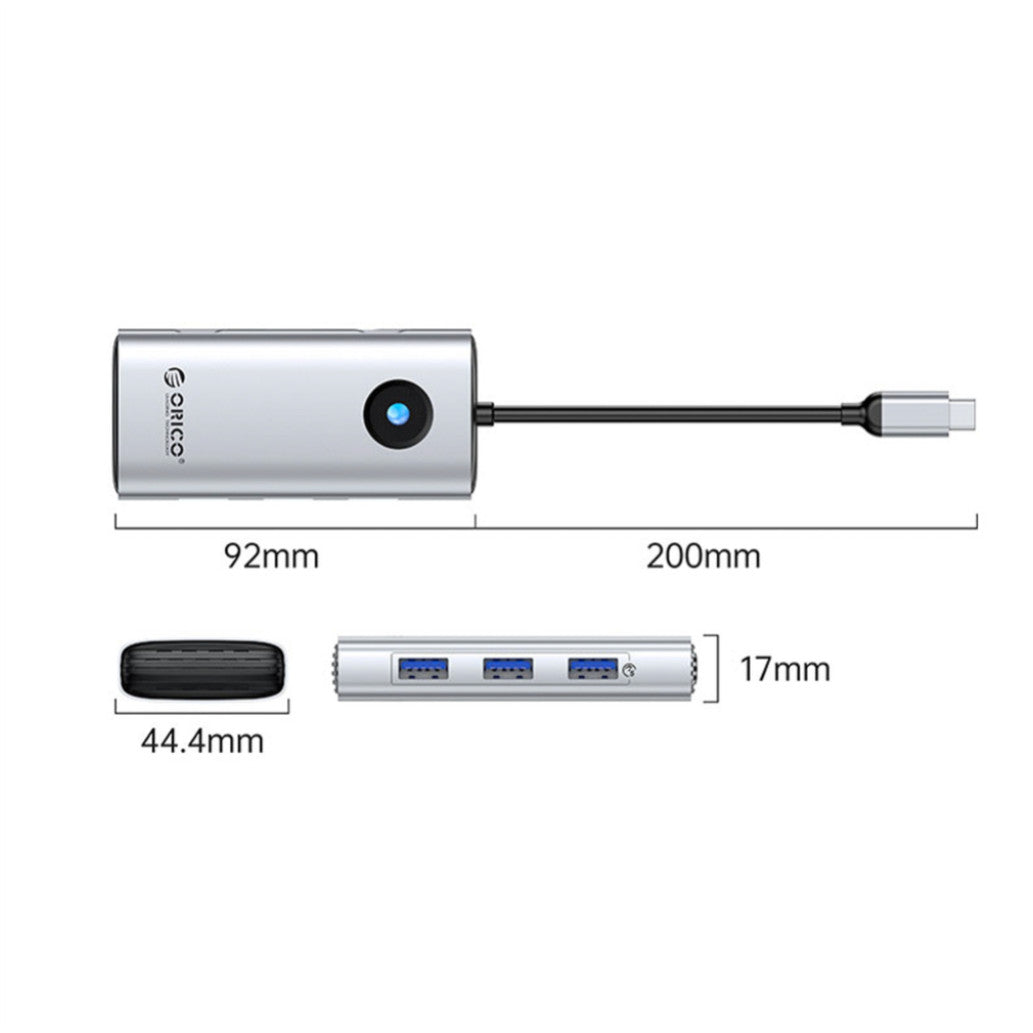 Priklopna postaja USB-C => Orico PW11-6P HDMI 3xUSB3.0 1xUSB-C 1xUSB-C 100W (ORICO-PW11-6P-SV-EP)