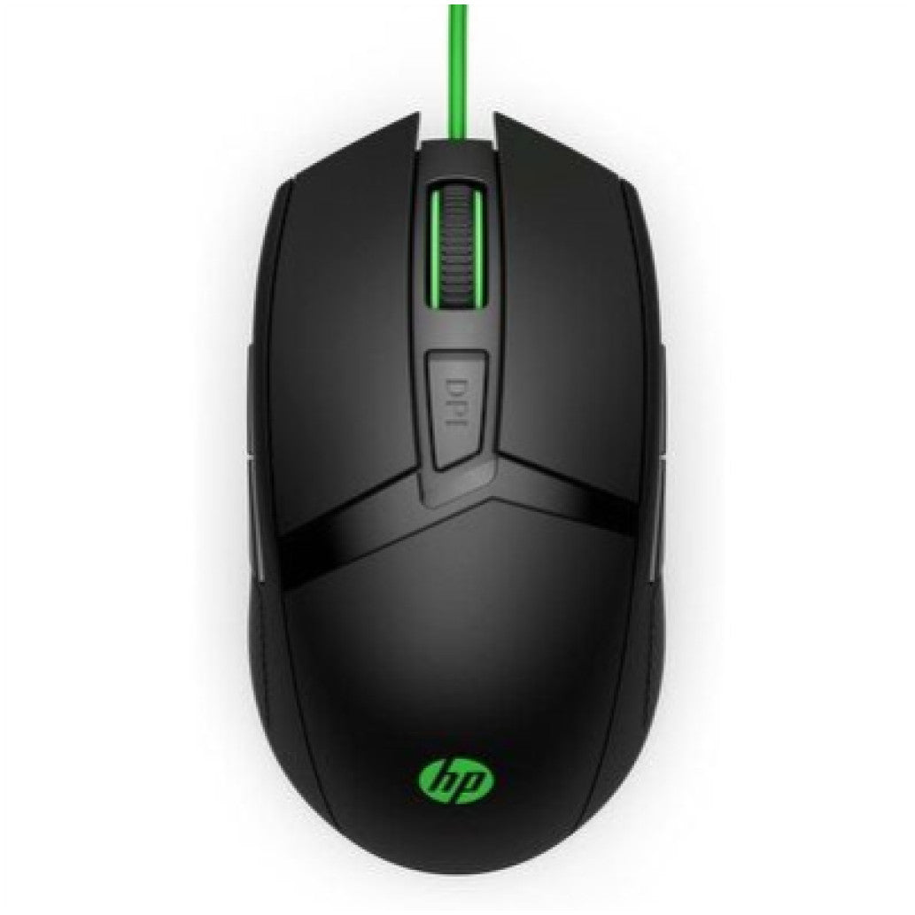 Miš HP 300 Pavilion Gaming Maus črna zelena 8 gumbov 5000 dpi (4PH30AA)