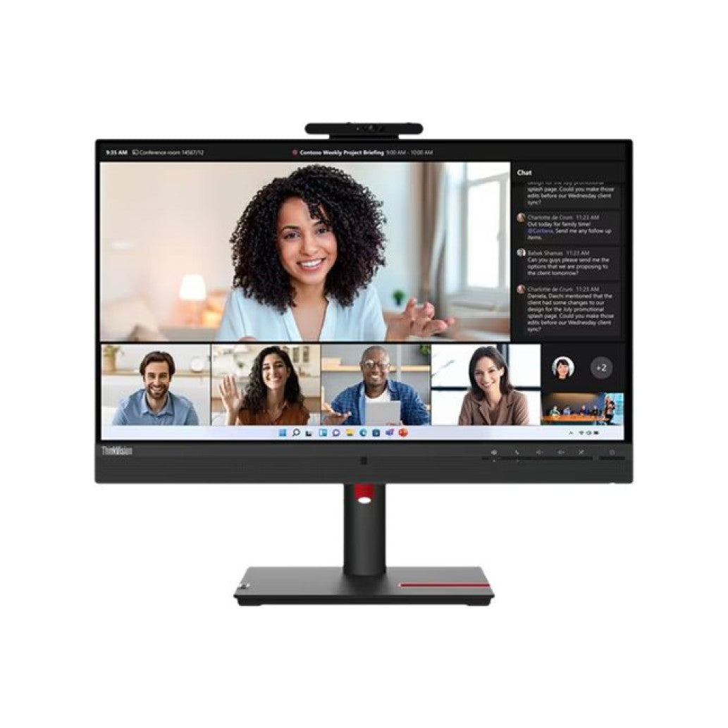 Monitor Lenovo 60,5 cm (23,8") T24mv-30 1920x1080 konferenca 75Hz IPS 4ms HDMI DisplayPort USB-C 90W DP-Out 4xUSB3.2 Pivot Kamera IR Zvočniki 2x5W  sRGB99% RJ45 ThinkVision Kamera IR