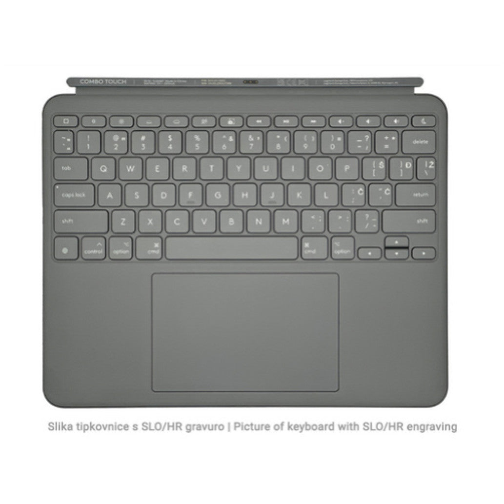 Ovitek s tipkovnico Logitech Combo Touch za iPad Air 13" M2/M3/M4 siv Slo gravura