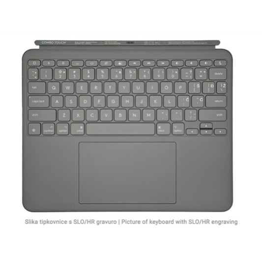 Ovitek s tipkovnico Logitech Combo Touch za iPad Air 13" M2/M3/M4 siv Slo gravura