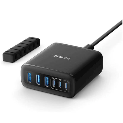 Hišni polnilec 100-240V => 3xUSB-C 3xUSB-A 112W Anker GaN 6-port črn (A2154G11)