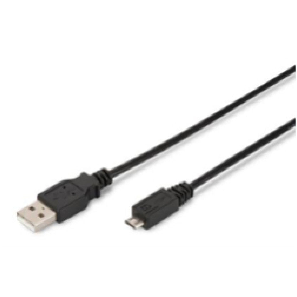 Kabel USB-A => micro USB 1,0m (za mobitele) dvojno oklopljen Digitus (AK-300110-010-S)