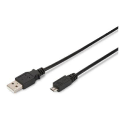 Kabel USB-A => micro USB 1,0m (za mobitele) dvojno oklopljen Digitus (AK-300110-010-S)