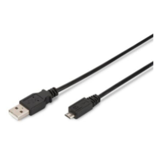 Kabel USB-A => micro USB 1,0m (za mobitele) dvojno oklopljen Digitus (AK-300110-010-S)