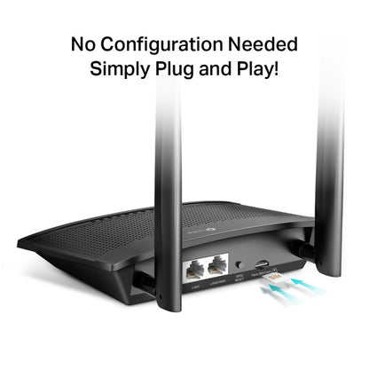 Usmerjevalnik brezžični TP-Link TL-MR100 WiFi4 802.11n N300 300Mbit/s 4G 2xLAN+1xWAN 2x antena
