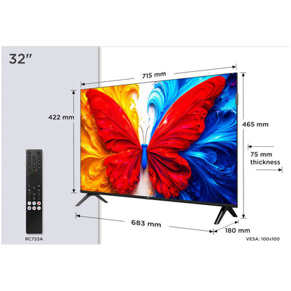 TV sprejemnik TCL 32,0" 81,3 cm 32S5L 1920x1080 QLED Android TV 2xHDMI USB BT WiFi  HDR10