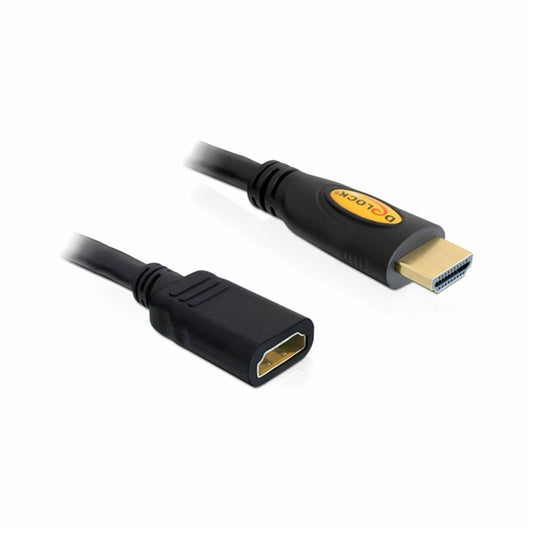Kabel HDMI(m)=>HDMI(ž) v2,00m podaljšek z ethernet povezavo črn Delock(83080)