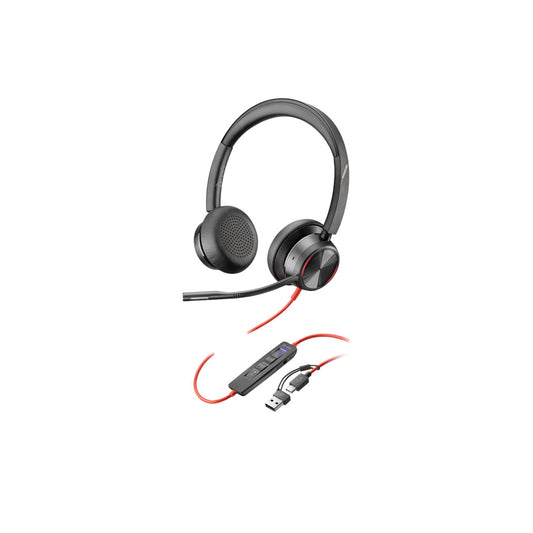 Slušalke žične Poly naglavne z mikrofonom USB-C/USB-A Blackwire 8225 Stereo MS Teams črna (8X225AA)