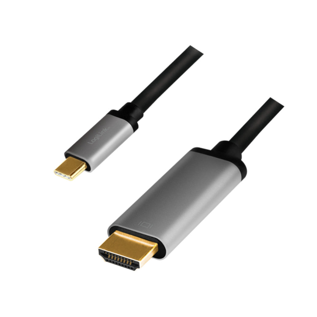 Kabel USB-C 3.2 Gen1 => HDMI 2.0 1,8m UHD 4K@60HZ ALU črn Logilink (CUA0101)