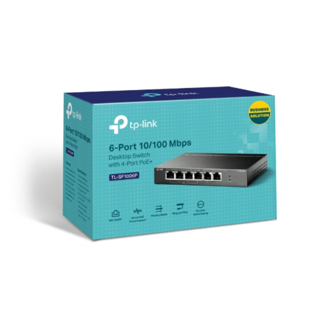 STIKALO 6-PORT TP-Link Smart 10/100 PoE+ (TL-SF1006P)