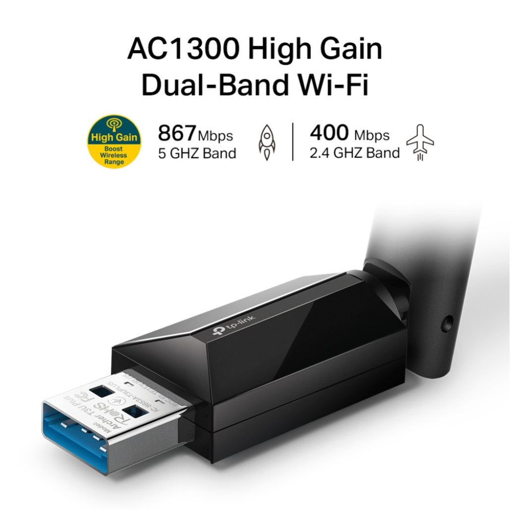 Brezžični mrežni adapter USB 3.0 TP-Link Archer WiFi5 802.11ac AC1300 1x antena (Archer T3U Plus)