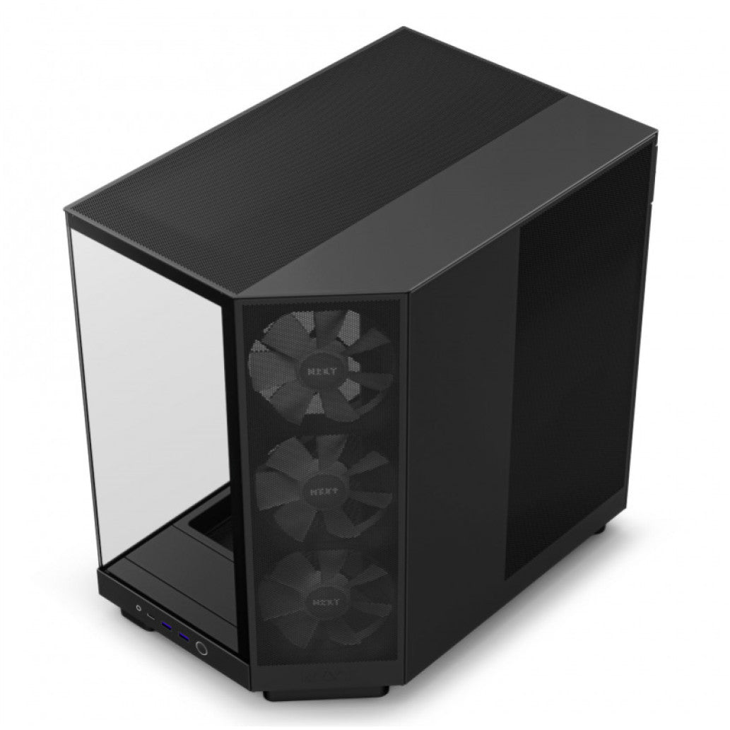 Ohišje NZXT HF Flow MidiATX - črna RGB