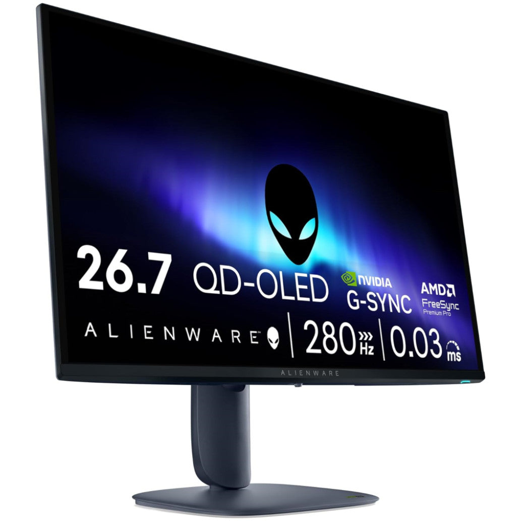 Monitor Dell 68,6 cm (27,0") AW2725D 2560x1440 Gaming 280Hz OLED 0,03ms 2xHDMI DisplayPort USB3.2 USB-C-Out Pivot  DCI-P3-99,3% FreeSync Premium PRO G-Sync Compatible HDR400 Alienware