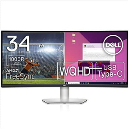 Monitor Dell 86,4 cm (34,0") S3423DWC 3440x1440 Curved 100Hz VA 4ms 2xHDMI DisplayPort USB-C 65W 2xUSB3.2 HAS  3H sRGB99% FreeSync KVM-Auto EOL