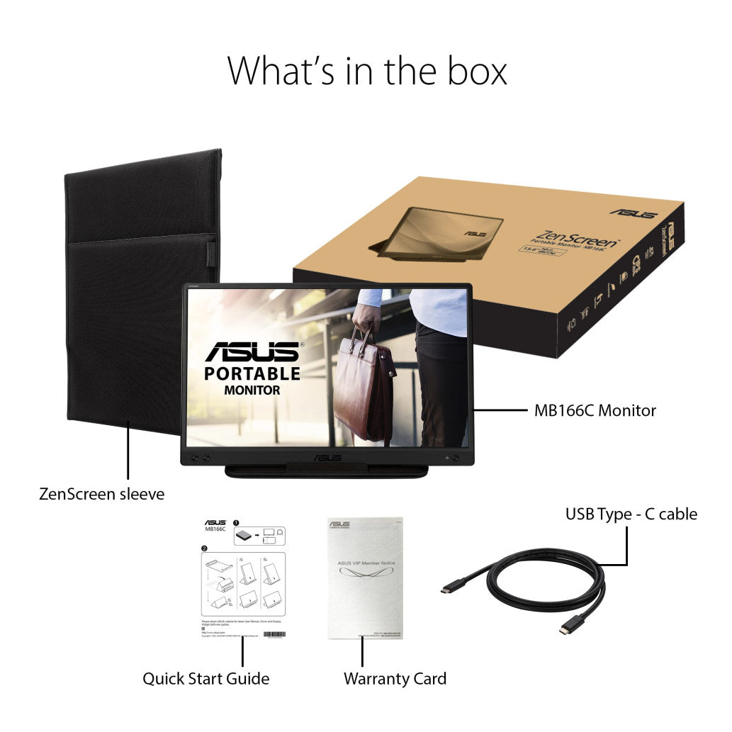 Prenosni monitor Asus 39,6 cm (15,6") MB166C 1920x1080  IPS 5ms USB-C  ASUS Eye Care