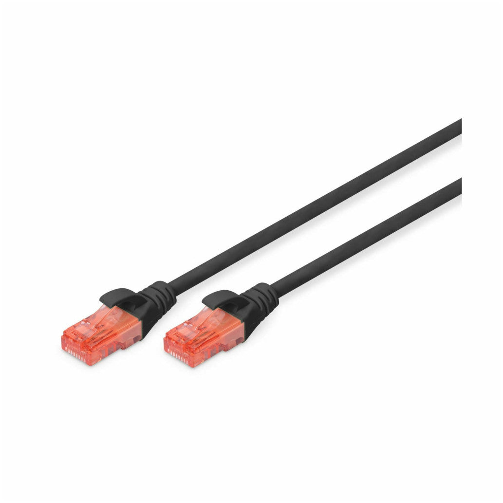 KABEL PATCH UTP Cat6 10,00m RJ45 1Gbit Digitus - črn (DK-1617-100/BL)