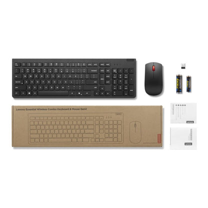 Tipkovnica in miš Lenovo brezžična Essential Combo Gen2 SLO črna odporna na politje low-profile (4X31R64492)
