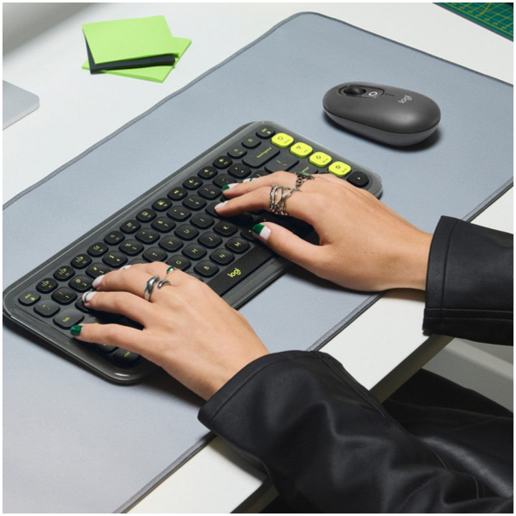 Tipkovnica brezžična + Bluetooth Logitech Pop Icon Keys US international | SLO gravura grafitna (920-013071)
