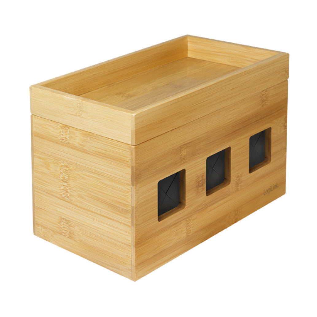 UREJENA PISARNA škatlica za kable 255x140x165mm iz bambusa Logilink (KAB0076) EOLS-P